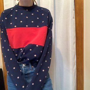 polka dot red stripe pullover, urban outfitters